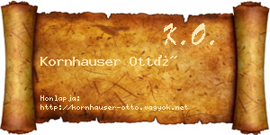 Kornhauser Ottó névjegykártya